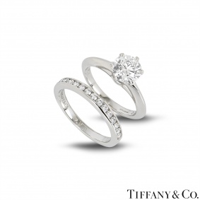 Tiffany & Co. Platinum Diamond Bridal Set 1.17ct G/VVS1 XXX Tiffany & Co. Platinum Diamond Bridal Set 1.17ct G/VVS1 XXX